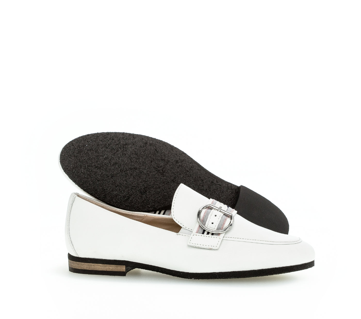 GABOR - 42.433.50 LOW HEEL LOAFER - WHITE LEATHER