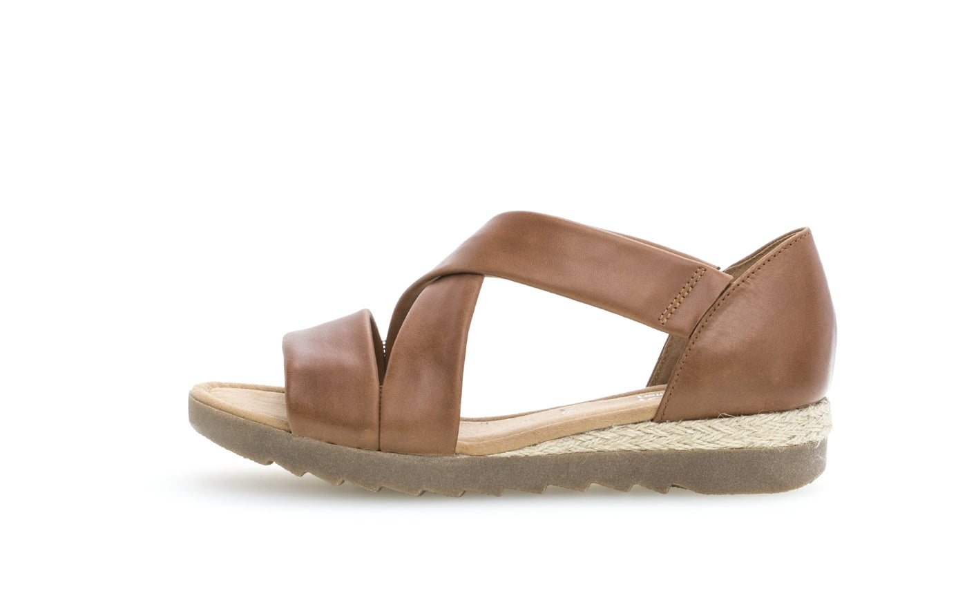 GABOR - FLAT CRISS-CROSS SANDAL - TAN LEATHER