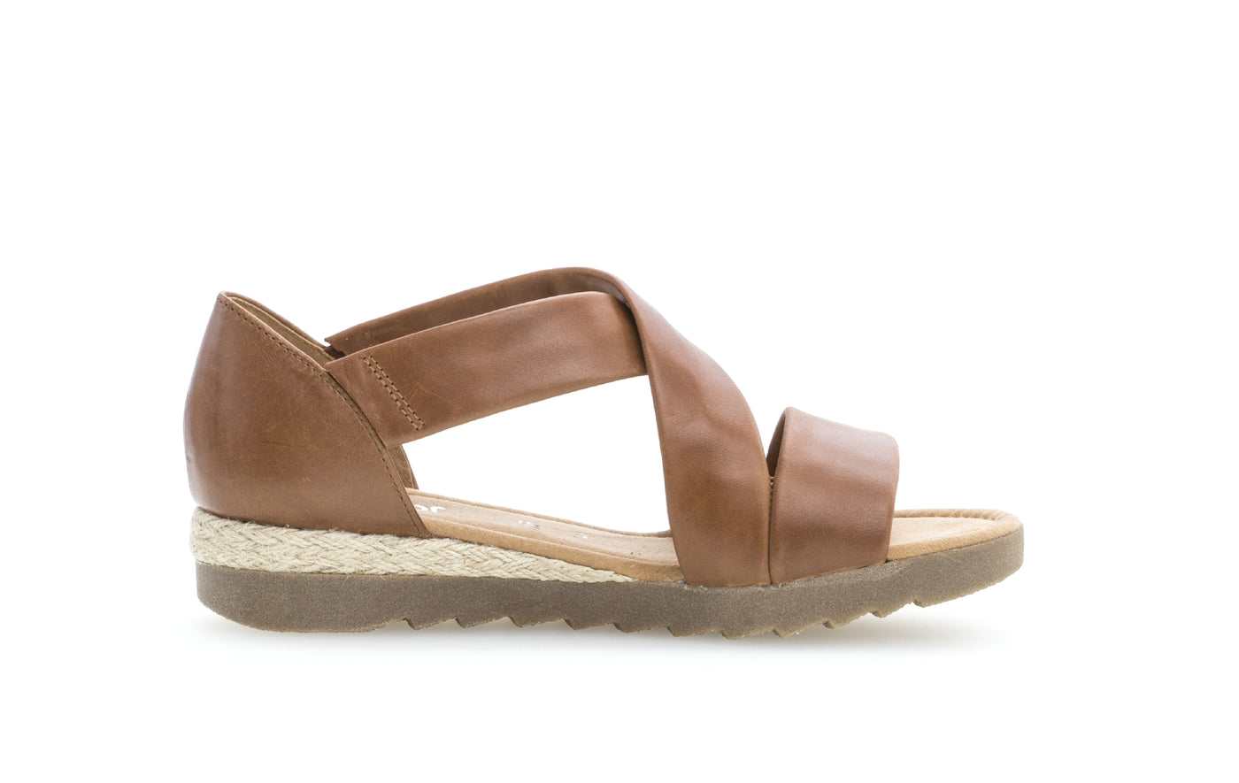GABOR - FLAT CRISS-CROSS SANDAL - TAN LEATHER