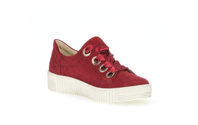 GABOR - 43.330.15 LACED FASHION SHOE - RED SUEDE