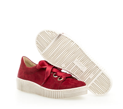 GABOR - 43.330.15 LACED FASHION SHOE - RED SUEDE