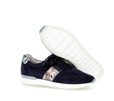 GABOR - 43.420.16 LACED FASHION SHOE - NAVY SUEDE