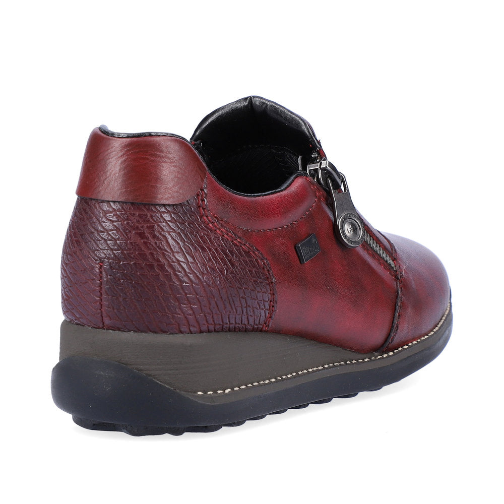 RIEKER - 44265-35 TEX FLAT ZIP COMFORT SHOE - WINE