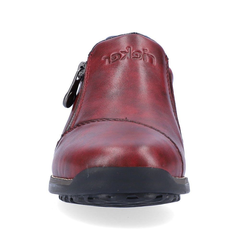 RIEKER - 44265-35 TEX FLAT ZIP COMFORT SHOE - WINE