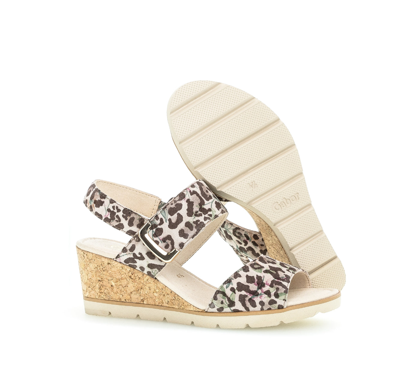 GABOR - 45.751.34 HIGH WEDGE SANDAL - PINK LEOPARD