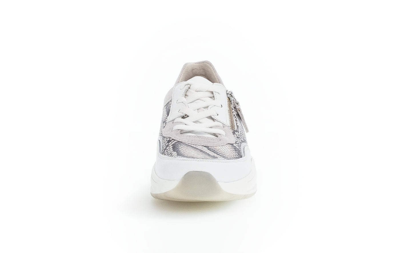 GABOR - 46.308.83 FASHION LACED TRAINER - WHITE SNAKESKIN