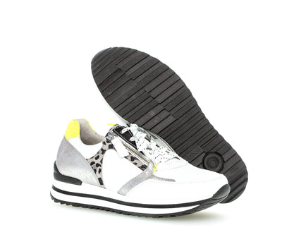 GABOR - 46.525.51 LACED FASHION TRAINER - WHITE/SILVER