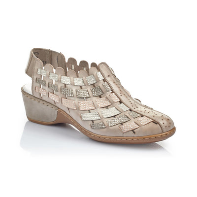 RIEKER -  47156 SLING-BACK SHOE - TAUPE MULTI