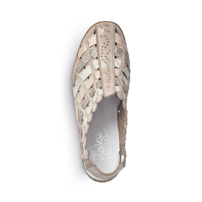 RIEKER -  47156 SLING-BACK SHOE - TAUPE MULTI