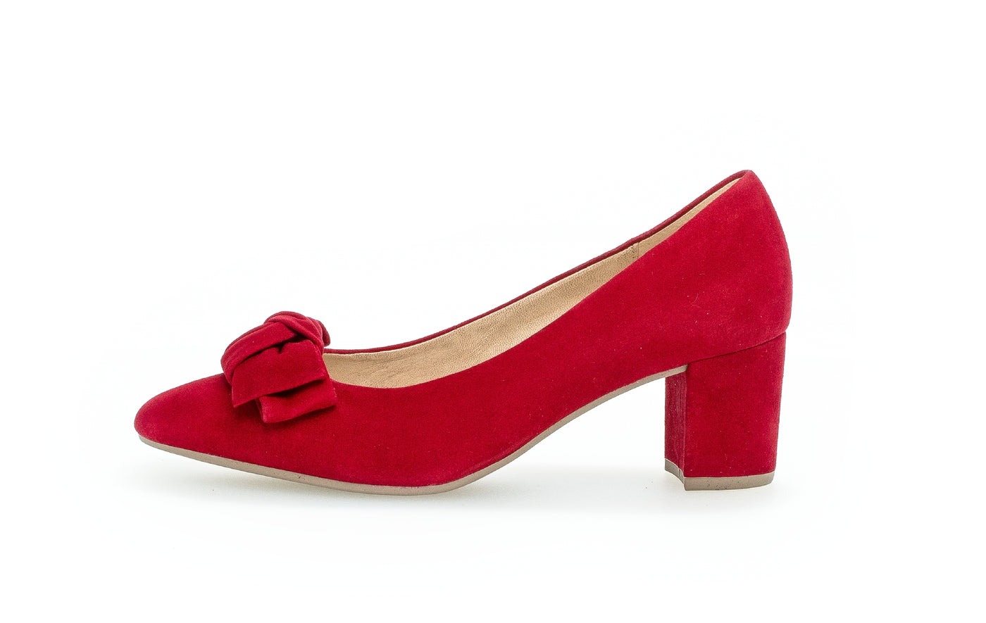 GABOR - 51.451.15 MEDIUM HEEL COURT SHOE - RED SUEDE