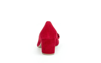 GABOR - 51.451.15 MEDIUM HEEL COURT SHOE - RED SUEDE