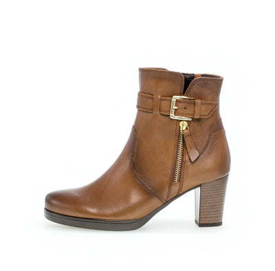 GABOR - 52.863.52 HI HEEL BOOT - TAN LEATHER