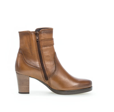GABOR - 52.863.52 HI HEEL BOOT - TAN LEATHER