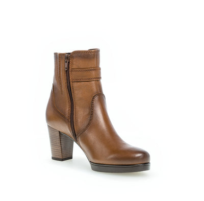 GABOR - 52.863.52 HI HEEL BOOT - TAN LEATHER