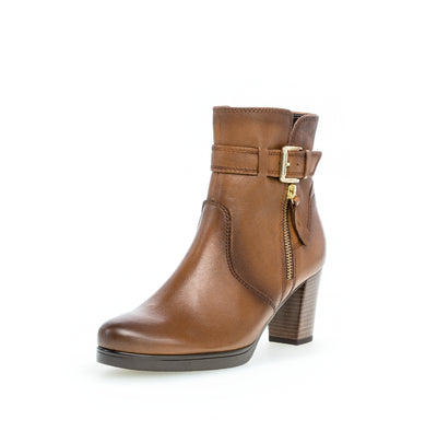 GABOR - 52.863.52 HI HEEL BOOT - TAN LEATHER