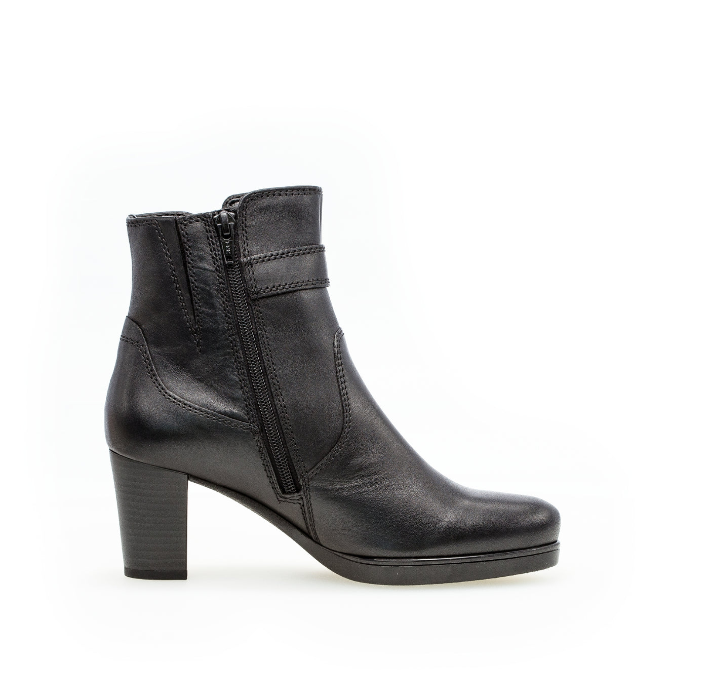 GABOR - 52.863.57 HI HEEL BOOT - BLACK LEATHER