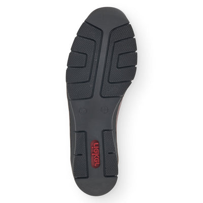RIEKER - 53761-35 LOW WEDGE SHOE WITH SIDE ZIP - WINE