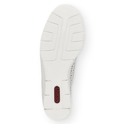 RIEKER - 53795-80 LOW WEDGE SLIP-ON SHOE - WHITE