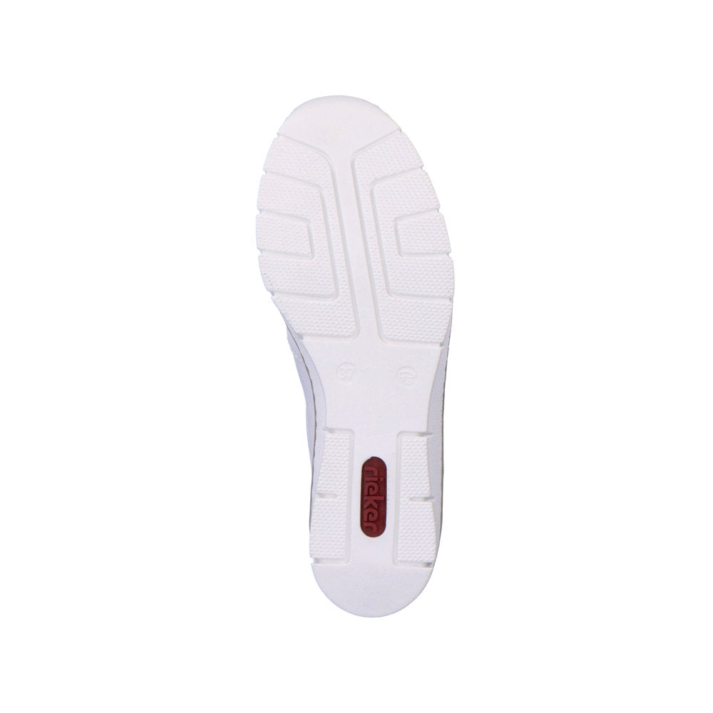 RIEKER - 53796-80 SLIP-ON COMFORT SHOE - WHITE/SILVER