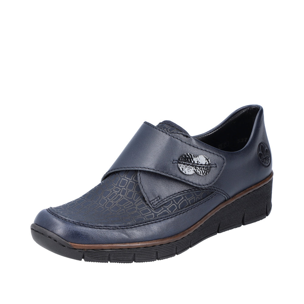RIEKER 537C0-14 SHOE-VELCRO COMFORT SHOE - NAVY