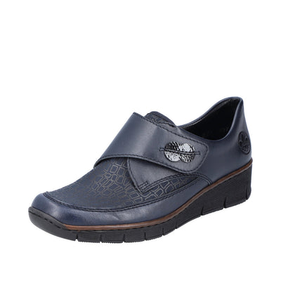 RIEKER 537C0-14 SHOE-VELCRO COMFORT SHOE - NAVY