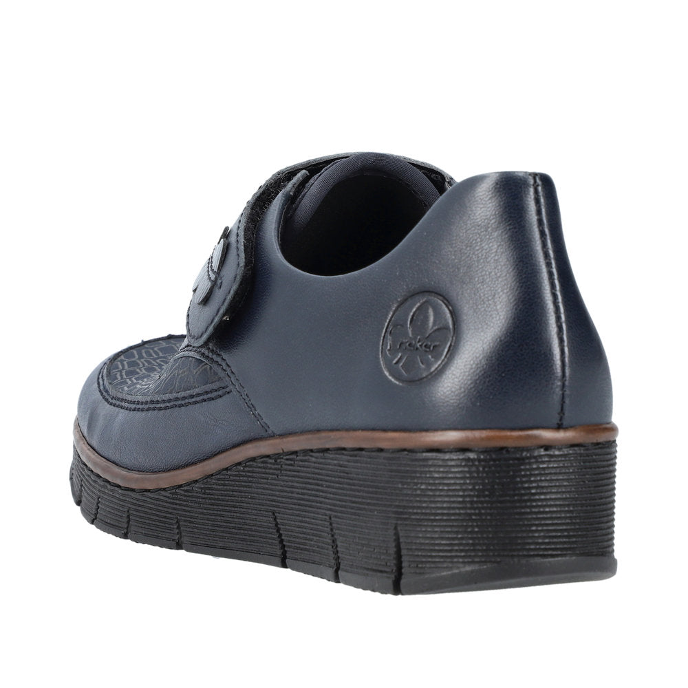 RIEKER 537C0-14 SHOE-VELCRO COMFORT SHOE - NAVY