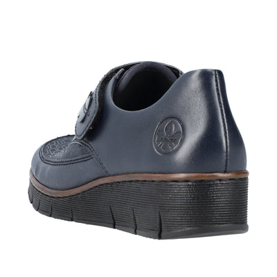 RIEKER 537C0-14 SHOE-VELCRO COMFORT SHOE - NAVY