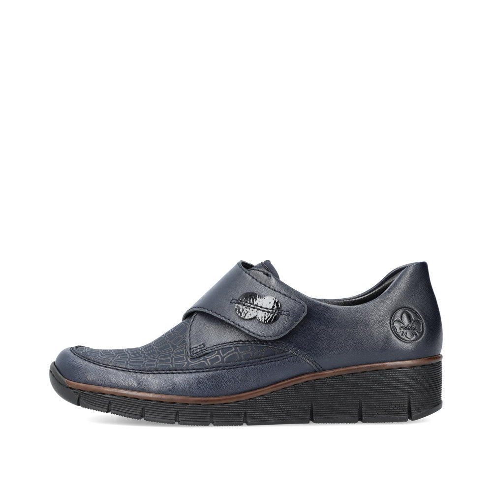 RIEKER 537C0-14 SHOE-VELCRO COMFORT SHOE - NAVY