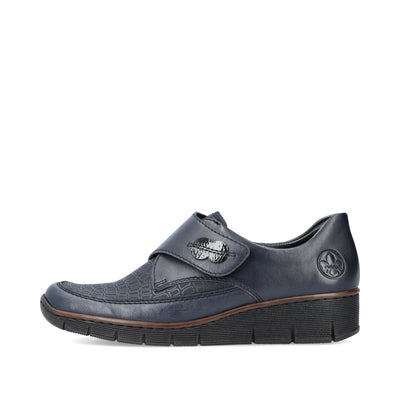 RIEKER 537C0-14 SHOE-VELCRO COMFORT SHOE - NAVY