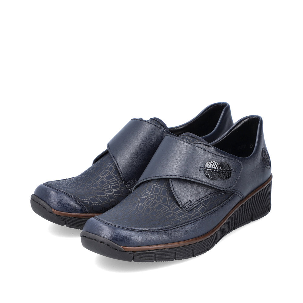 RIEKER 537C0-14 SHOE-VELCRO COMFORT SHOE - NAVY