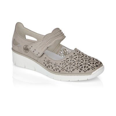 LDS STRAP WEDGE SHOE - GREY