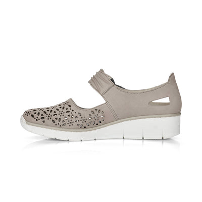 LDS STRAP WEDGE SHOE - GREY