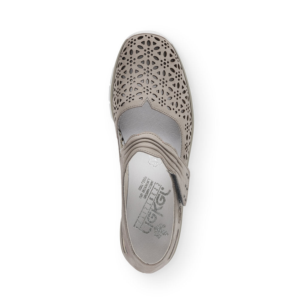 LDS STRAP WEDGE SHOE - GREY