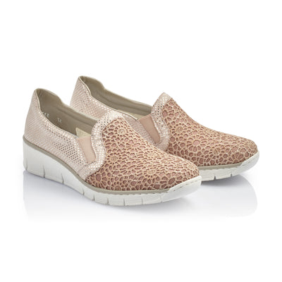 RIEKER - 537T4 SLIP-ON SHOE - PINK/PEACH