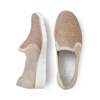 RIEKER - 537T4 SLIP-ON SHOE - PINK/PEACH