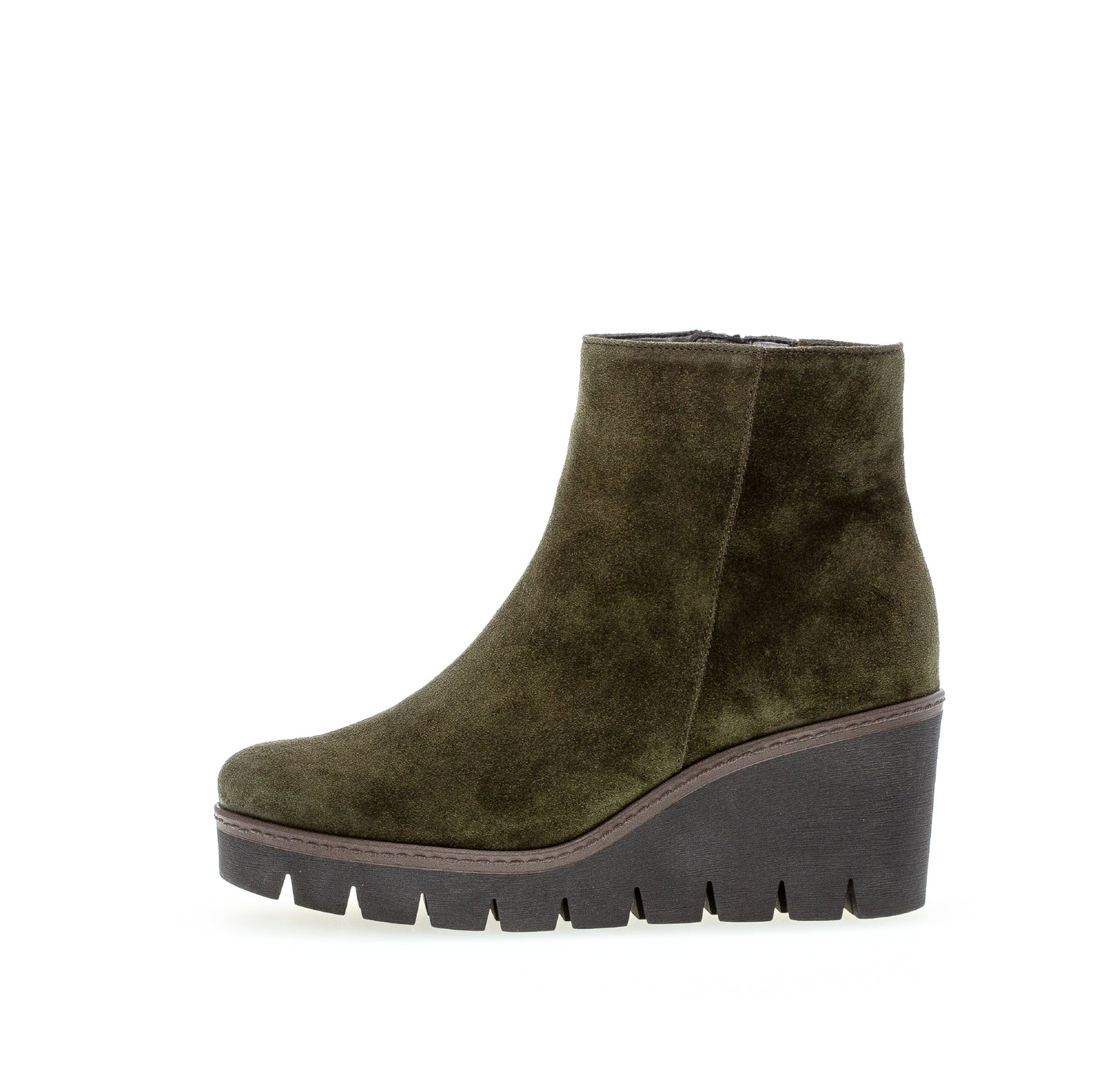 GABOR - 54.780.11 MEDIUM WEDGE ANKLE BOOT - GREEN SUEDE