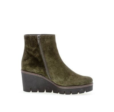 GABOR - 54.780.11 MEDIUM WEDGE ANKLE BOOT - GREEN SUEDE