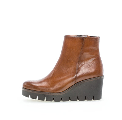 GABOR - 54.780.24 MEDIUM WEDGE BOOT - TAN LEATHER