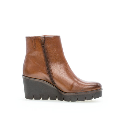 GABOR - 54.780.24 MEDIUM WEDGE BOOT - TAN LEATHER