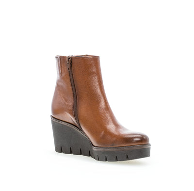 GABOR - 54.780.24 MEDIUM WEDGE BOOT - TAN LEATHER
