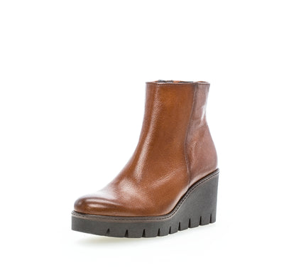 GABOR - 54.780.24 MEDIUM WEDGE BOOT - TAN LEATHER