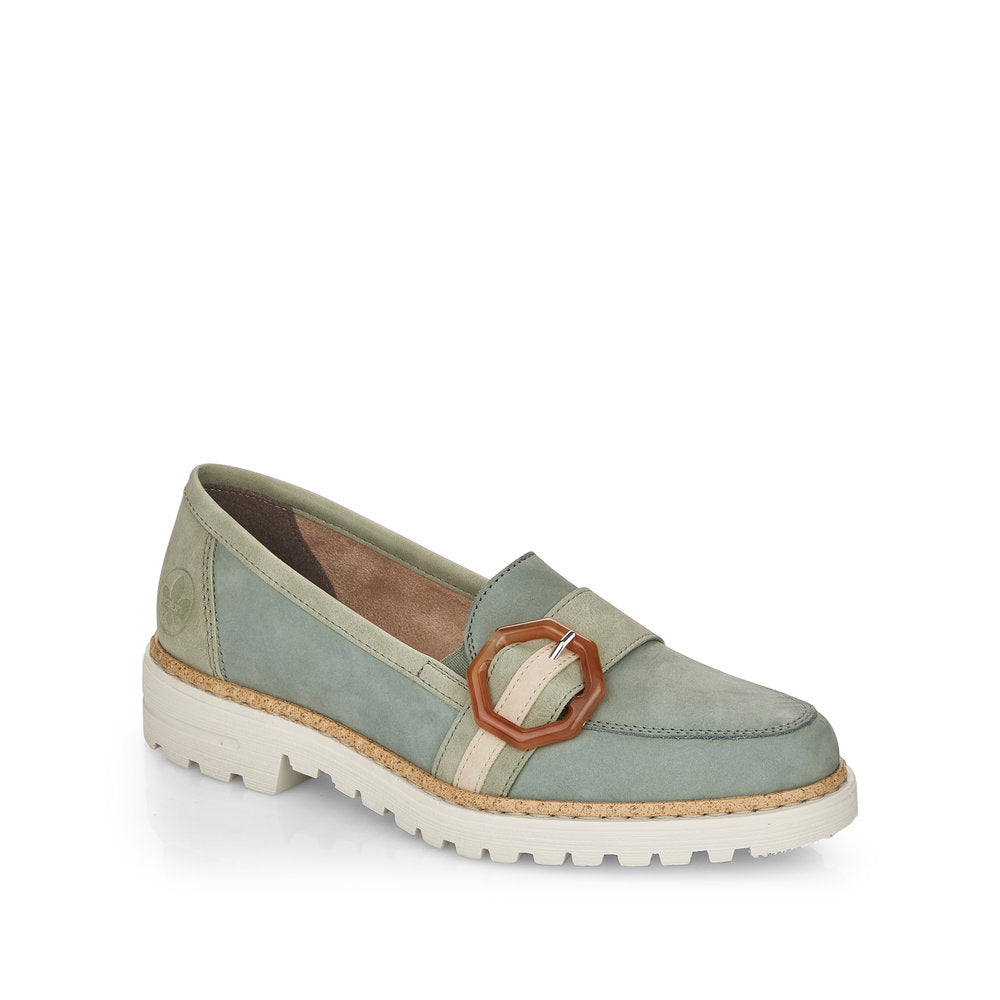 RIEKER - 54864-52 FLAT FASHION LOAFER - GREEN