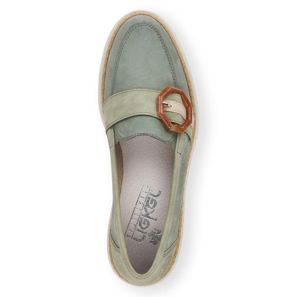 RIEKER - 54864-52 FLAT FASHION LOAFER - GREEN