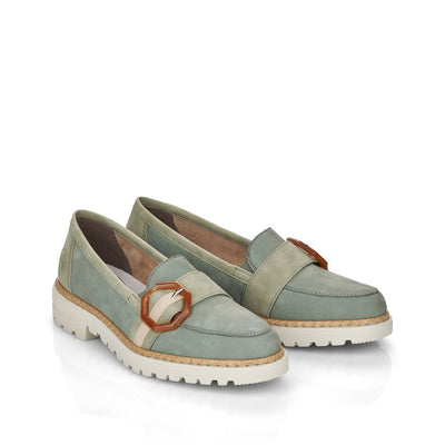 RIEKER - 54864-52 FLAT FASHION LOAFER - GREEN