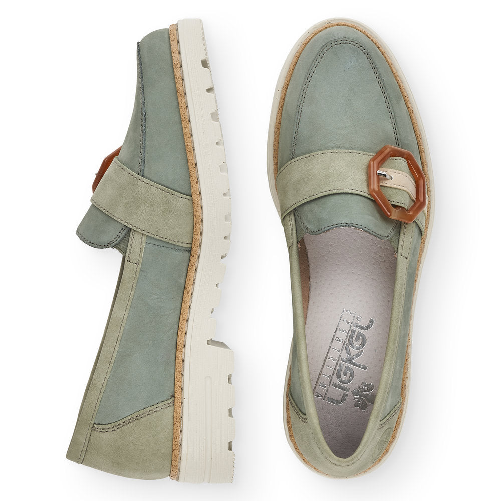 RIEKER - 54864-52 FLAT FASHION LOAFER - GREEN