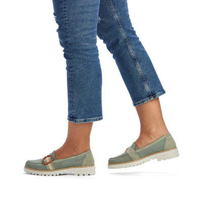 RIEKER - 54864-52 FLAT FASHION LOAFER - GREEN