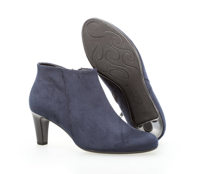 GABOR - 55.850.46 MEDIUM HEEL ANKLE BOOT - NAVY NUBUCK