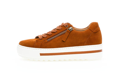 GABOR - 56 498 42 LACED CASUAL SHOE - TAN SUEDE