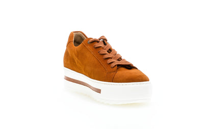 GABOR - 56 498 42 LACED CASUAL SHOE - TAN SUEDE