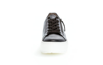 GABOR - 56.498.57 FAT LACED SHOE - BLACK LEATHER